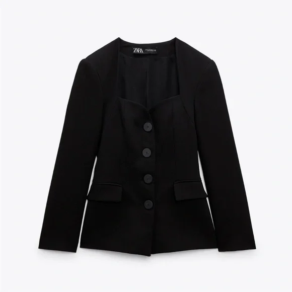 Zara Sweetheart Neckline Blazer - Picture 2 of 4